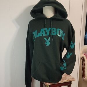 PLAYBOY Men's Dark Green Hoodie